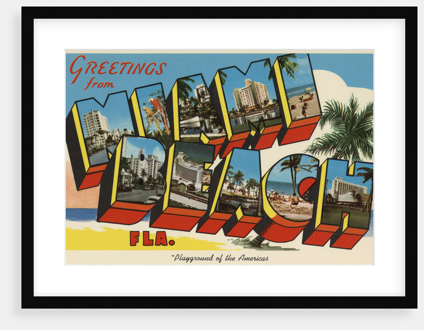 Greetings from Miami Beach Postcard by Anonymous