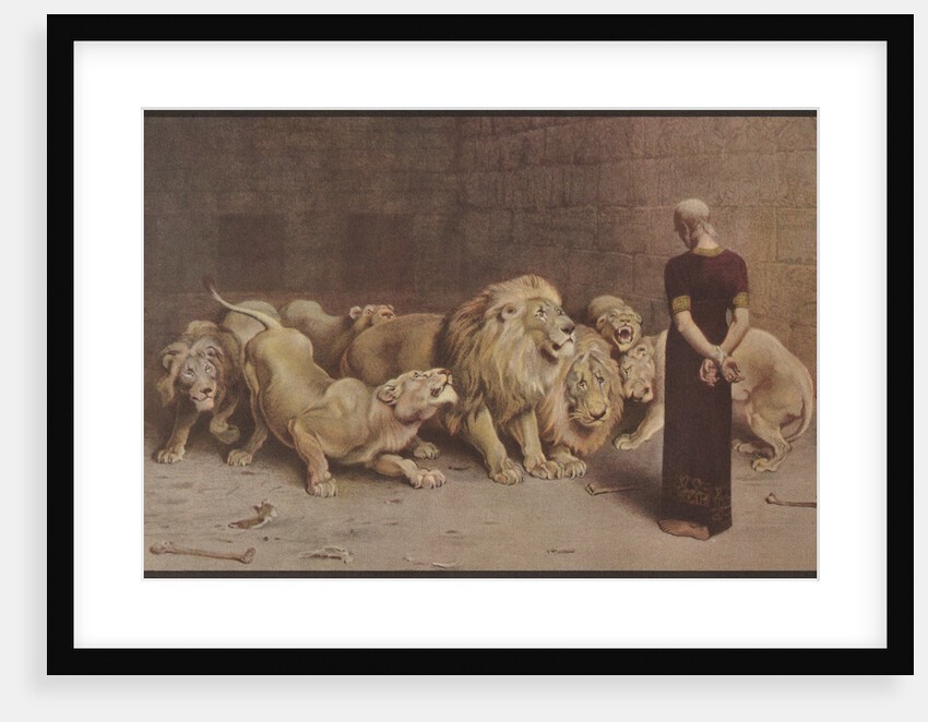 Illustration of Daniel in the Lions' Den by Anonymous