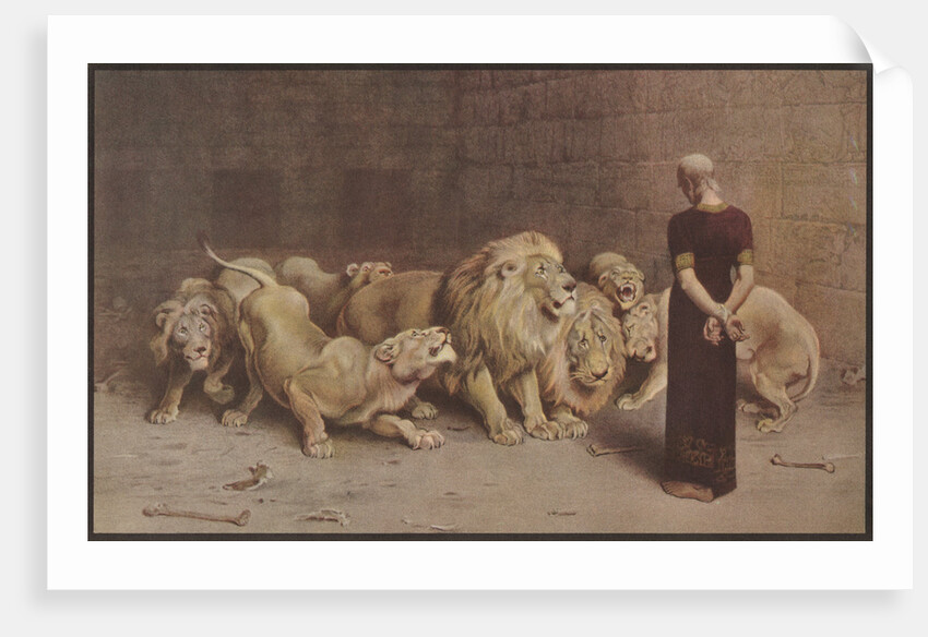 Illustration of Daniel in the Lions' Den by Anonymous