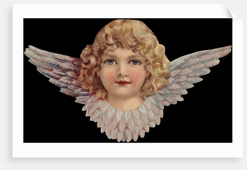 Die-Cut Scrap of Head of Child Angel by Anonymous