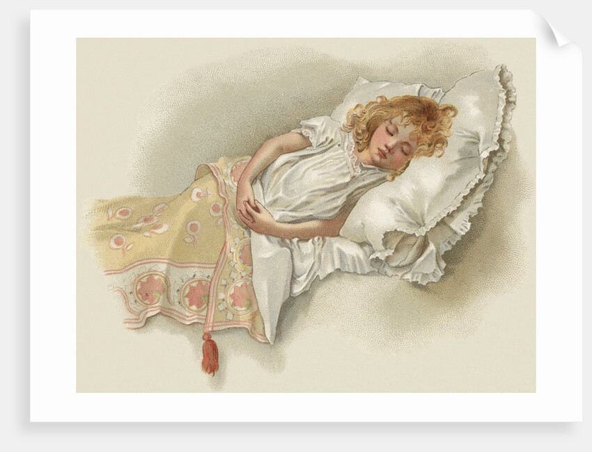 Postcard with Sleeping Girl by Anonymous