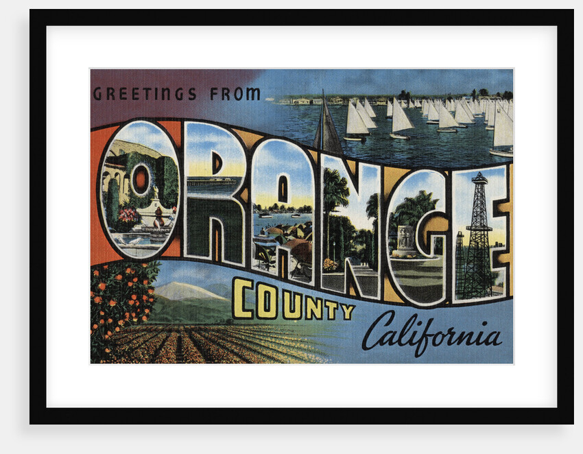 Greetings from Orange County California Postcard by Anonymous