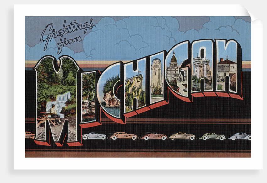 Greetings from Michigan Postcard by Anonymous