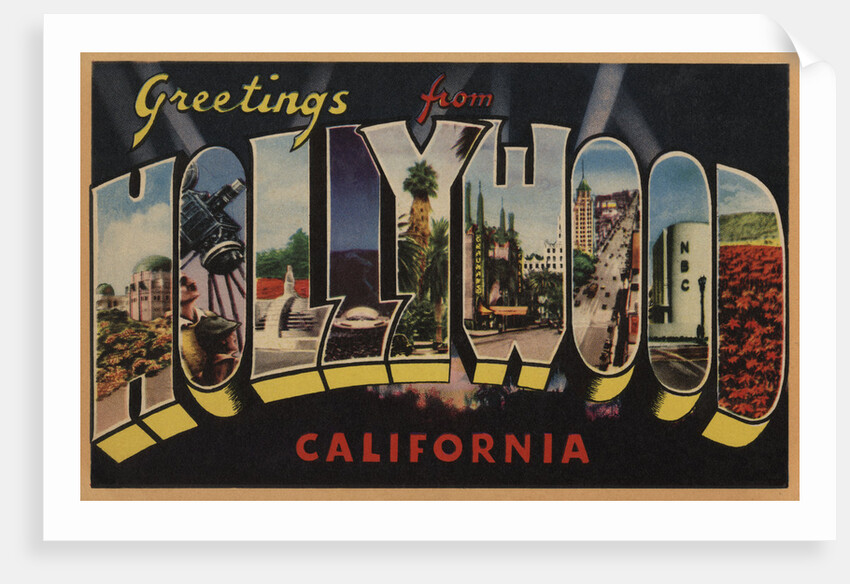 Greetings from Hollywood California Postcard by Anonymous