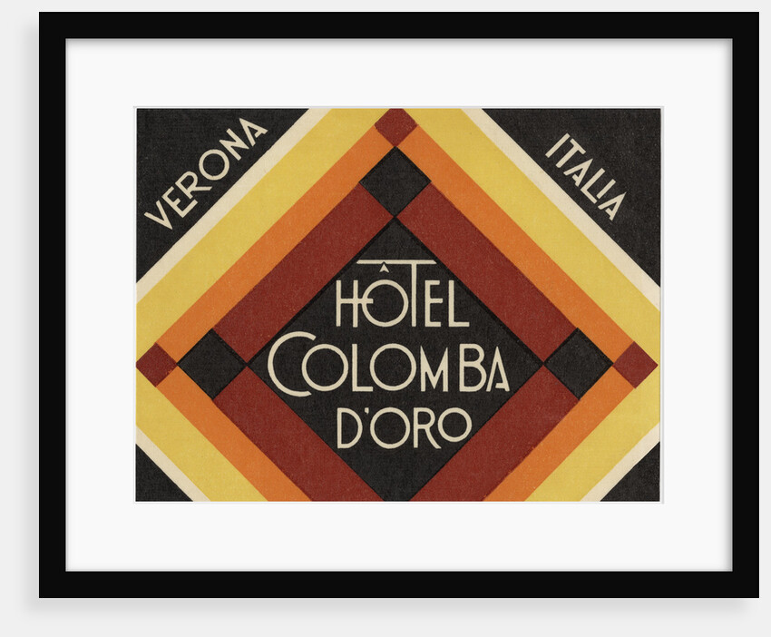 Hotel Colomba D'Oro Verona Italy Luggage Label by Anonymous