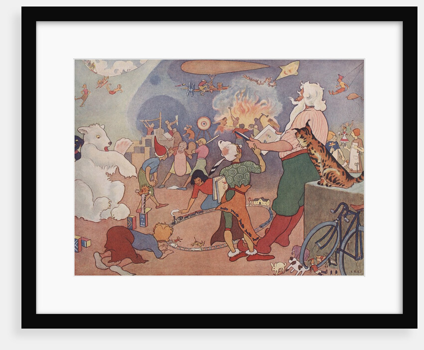 Illustration of Elves in Santa's Workshop by E. Boyd Smith