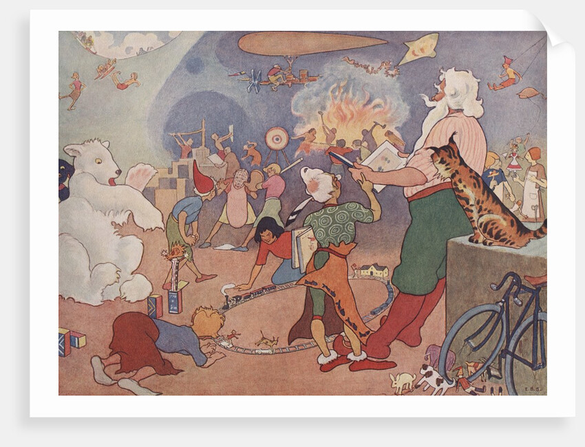 Illustration of Elves in Santa's Workshop by E. Boyd Smith