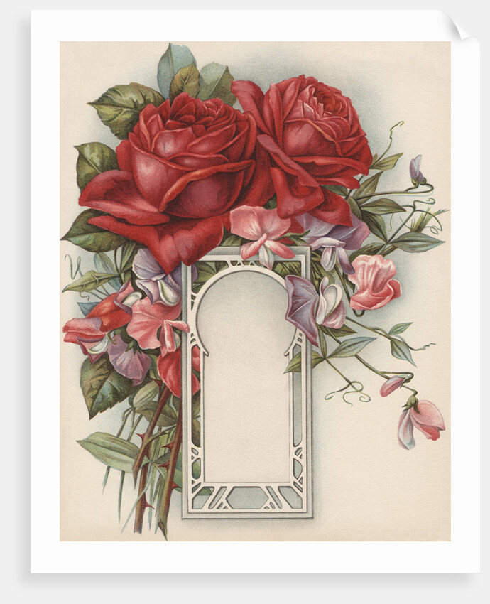 Illustration of Flowers Around Keyhold Design by Anonymous