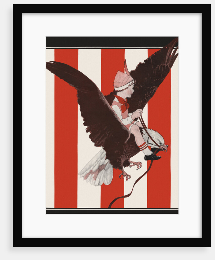 Magazine Illustration of Child Riding on Bald Eagle by Anonymous