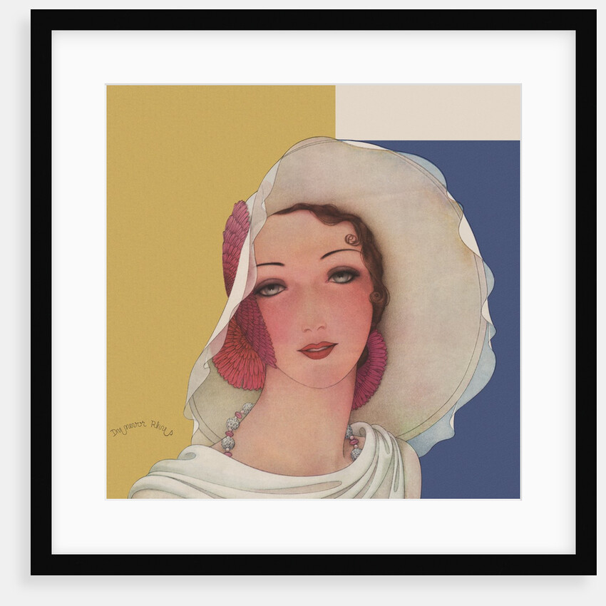 Magazine Illustration of Woman Wearing Hat by Dynevor Rhys