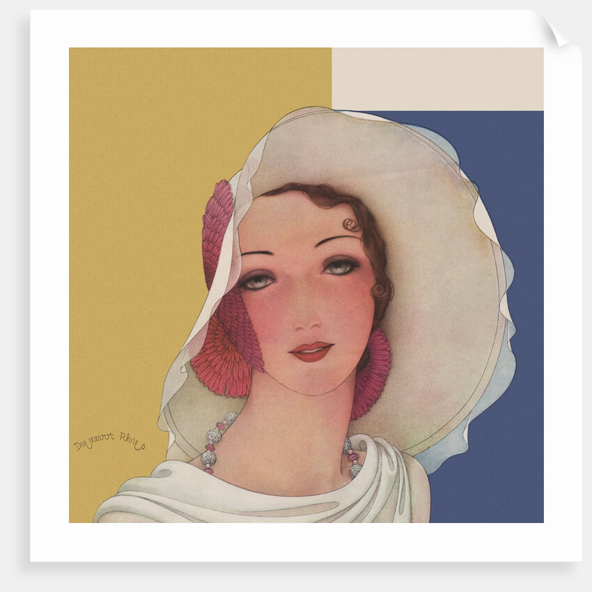 Magazine Illustration of Woman Wearing Hat by Dynevor Rhys