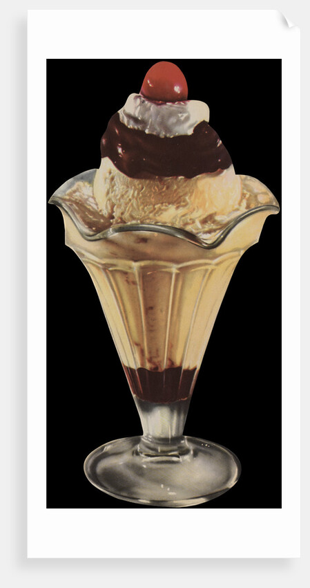 Die-Cut Scrap of Ice Cream Sundae by Anonymous
