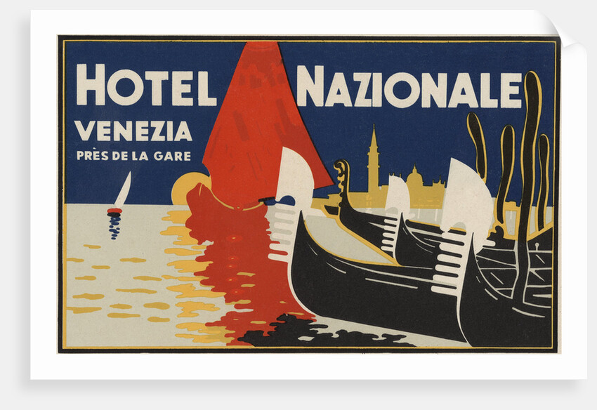 Hotel Nazionale Venezia Luggage Label by Anonymous