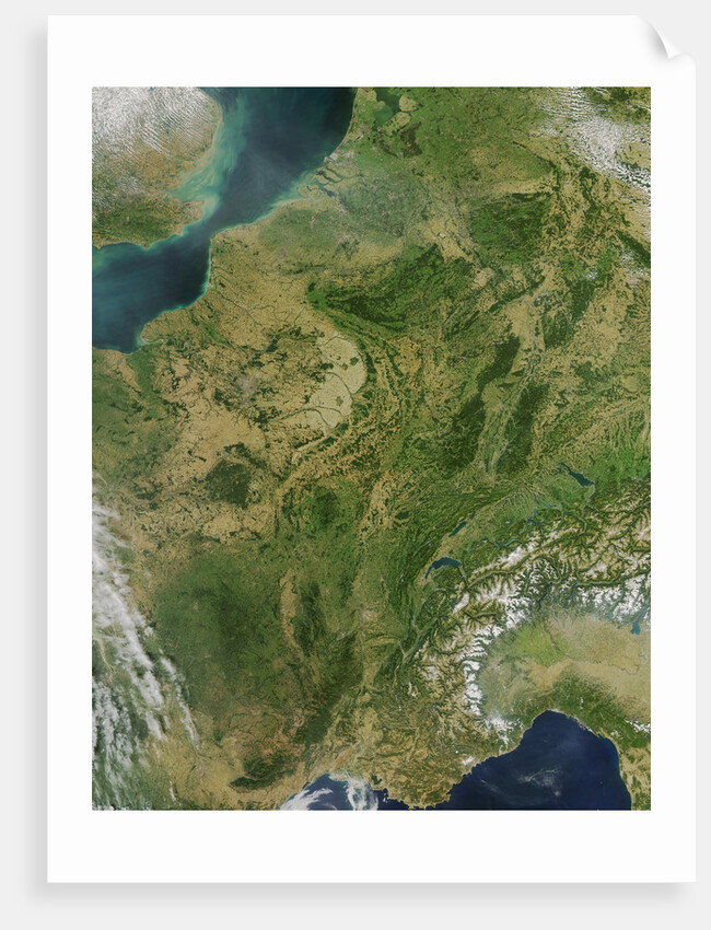 Central France and Western Europe on a Rare Clear Day by Anonymous