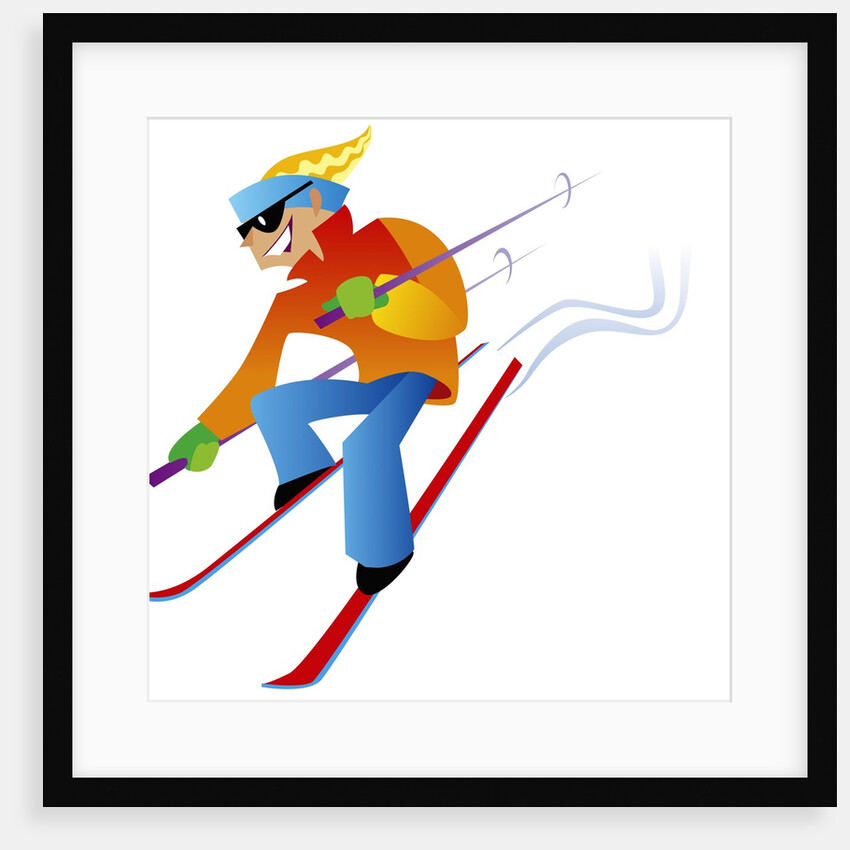 Freestyle Downhill Skiier by Anonymous