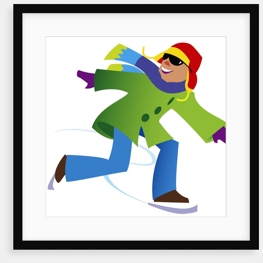 Male ice skating by Anonymous