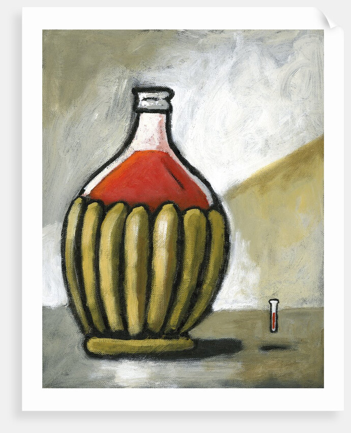 Wine flask and test tube by Anonymous