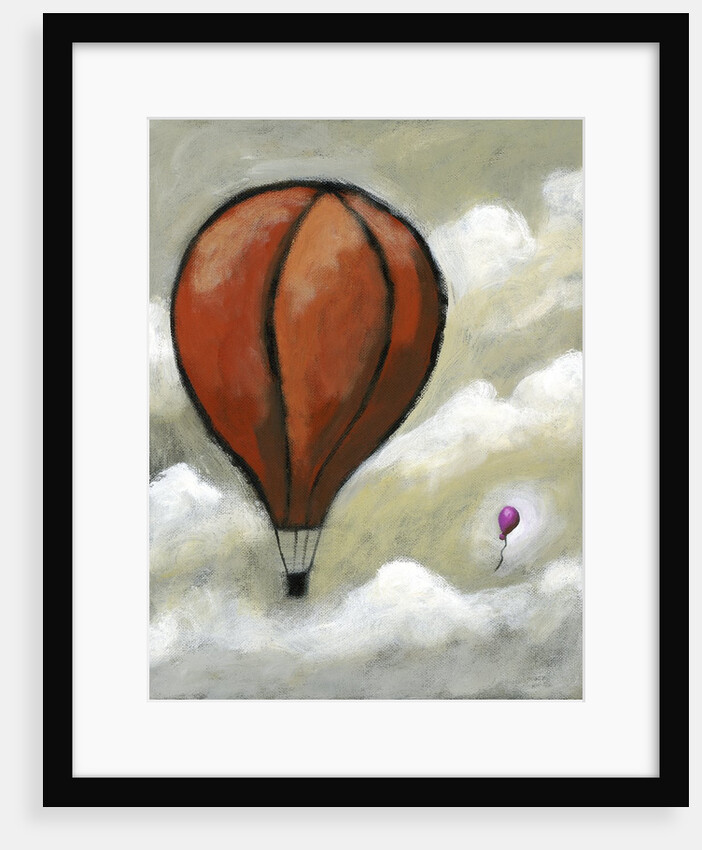 Large hot air balloon and small hot air balloon by Anonymous