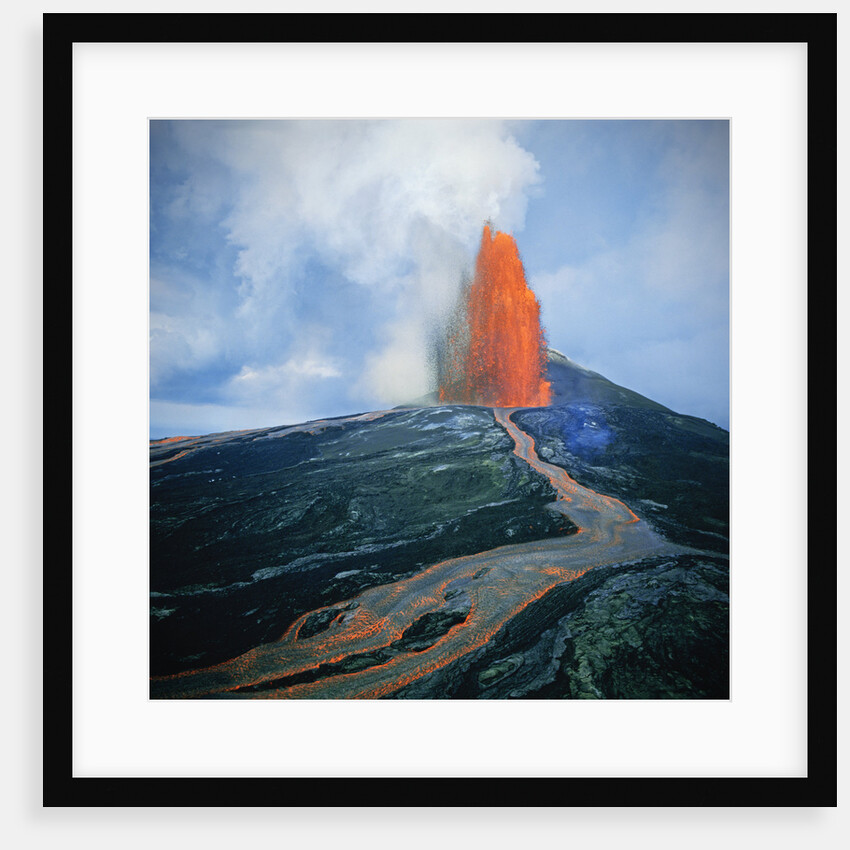 Lava fountain in Pu'u O'o Vent on Kilauea Volcano by Anonymous