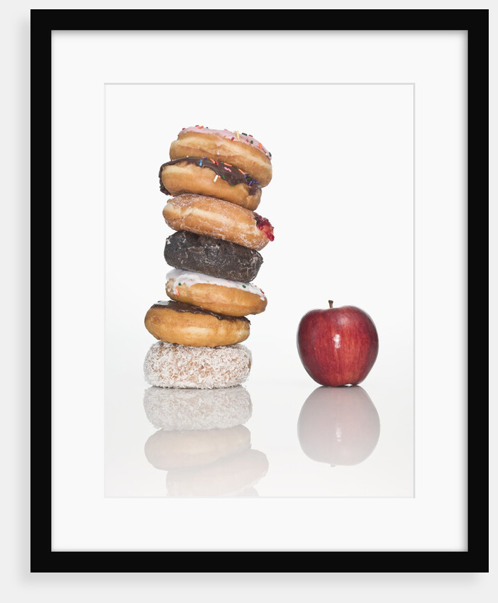 Stack of Donuts and One Apple by Anonymous