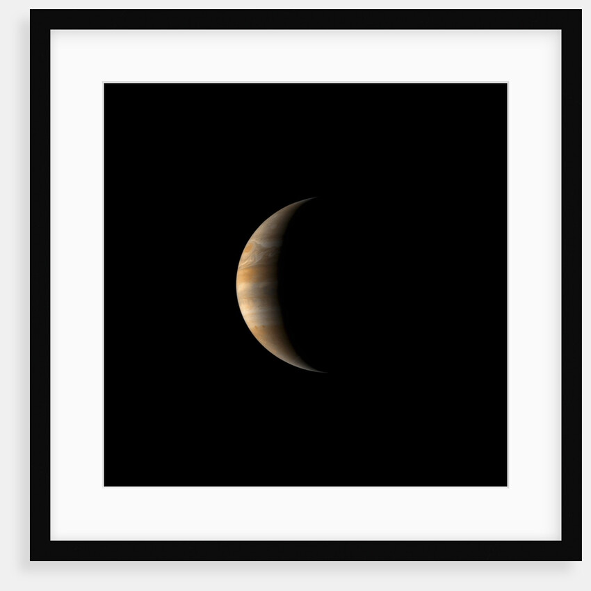 Crescent Jupiter with the Great Red Spot. by Anonymous