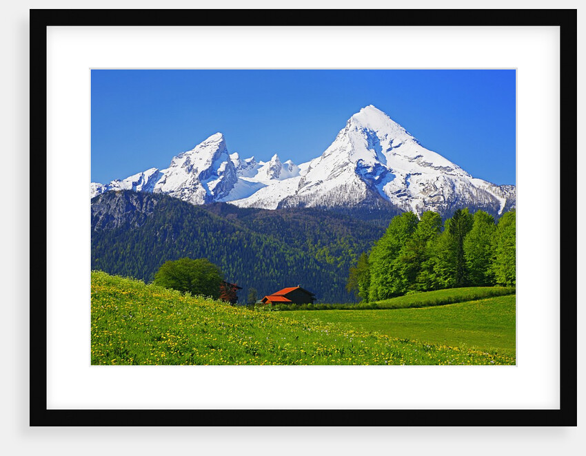 Cabin Below Watzmann Mountain in Bavarian Alps by Anonymous