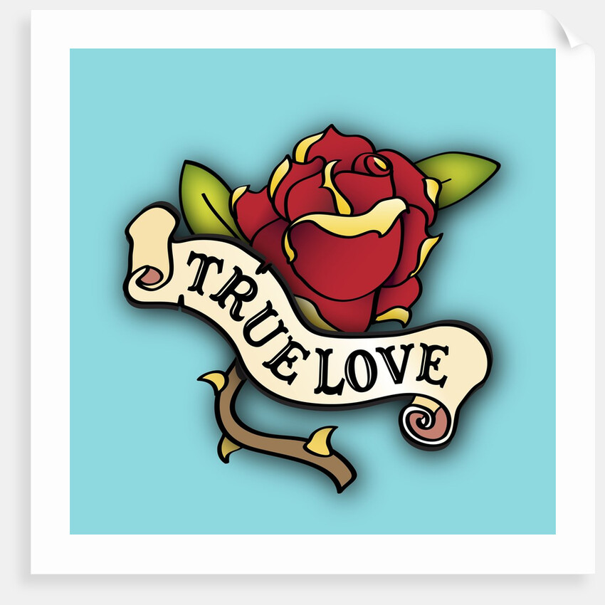 True Love Rose Tattoo by Anonymous