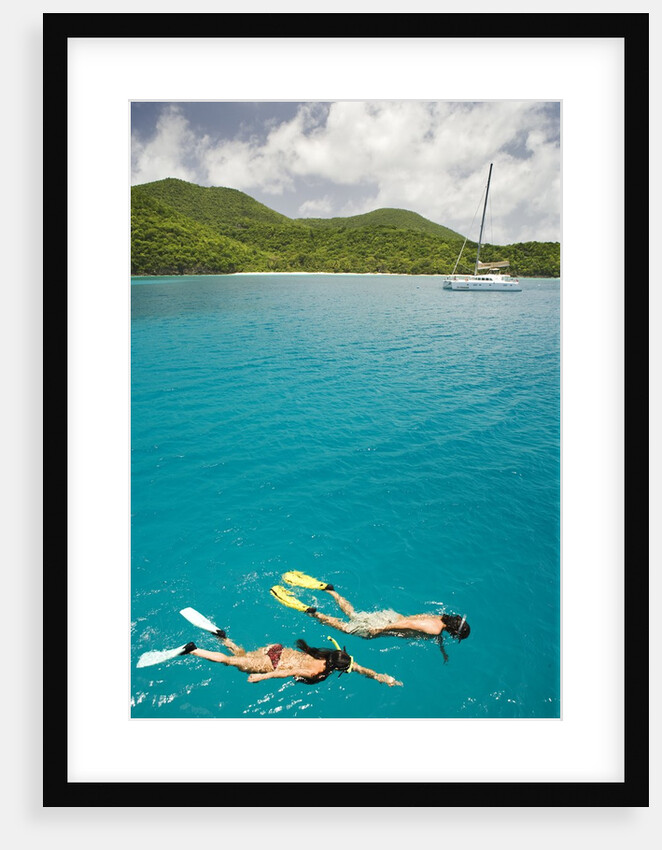 Couple Snorkeling in Hawksnest Bay at St. John Island by Anonymous