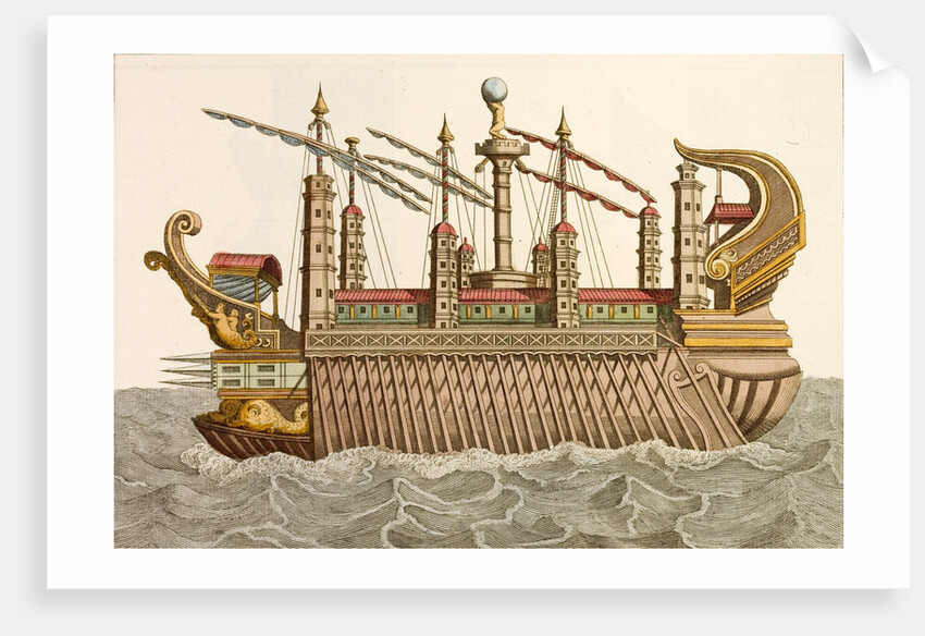 Print of Roman Royal Barge by Anonymous