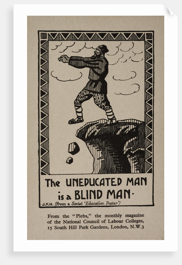 The Uneducated Man Is a Blind Man Postcard by Anonymous