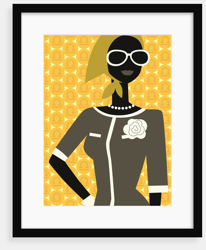 Woman Wearing Scarf and Sunglasses by Anonymous