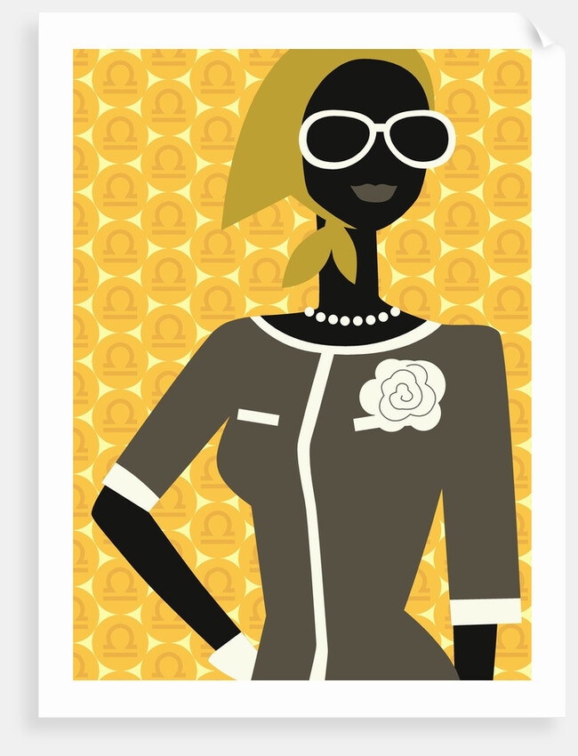 Woman Wearing Scarf and Sunglasses by Anonymous