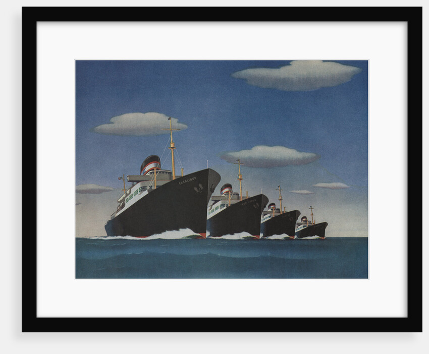 Illustration of Four American Export Lines Ships by Anonymous