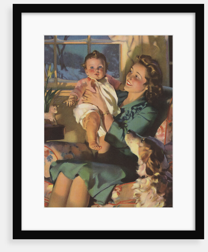 Illustration of Mother Holding Baby by Anonymous