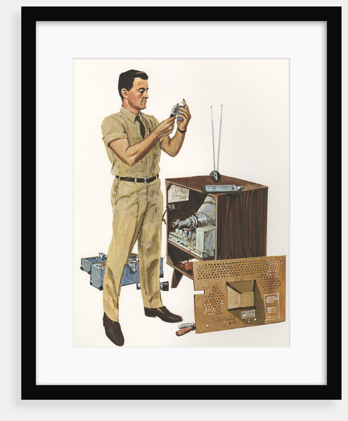 Illustration of Television Repairman by Anonymous