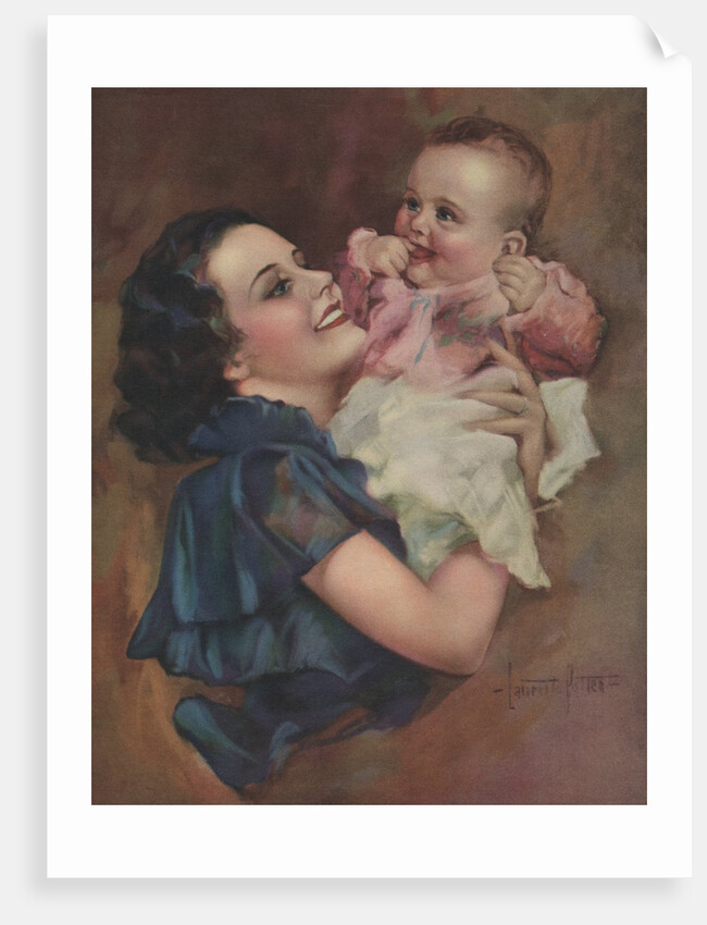 Illustration of Mother Holding Baby by Laurent Potter