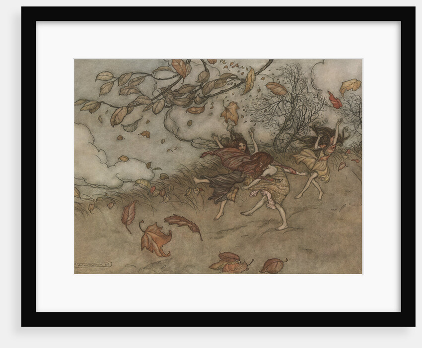 There Is Almost Nothing That Has Such a Keen Sense of Fun as a Fallen Leaf by Arthur Rackham