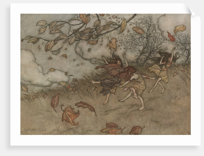 There Is Almost Nothing That Has Such a Keen Sense of Fun as a Fallen Leaf by Arthur Rackham