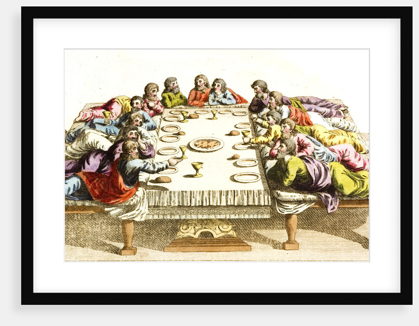 Print of Jewish Men Eating Meal by Anonymous