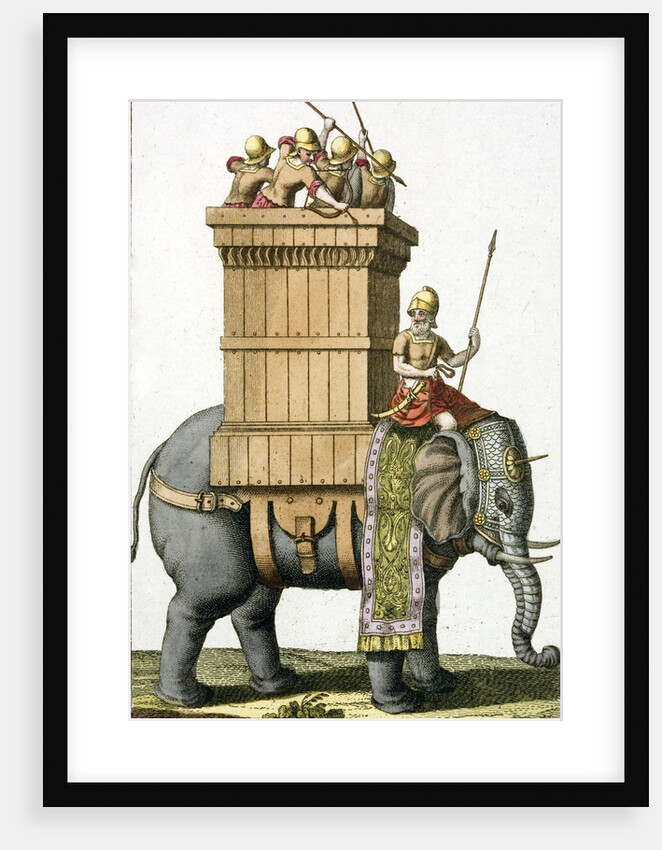 Print of Elephant Used in Battle by Anonymous
