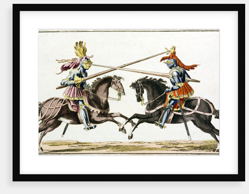 Print of Medieval Knights Jousting by Anonymous