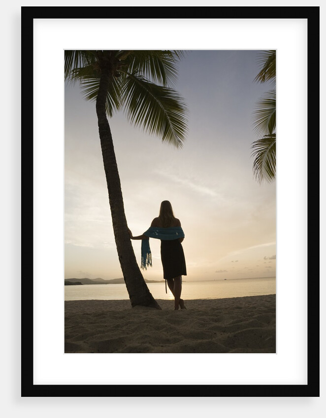 Woman Watching Sunset on Beach by Anonymous