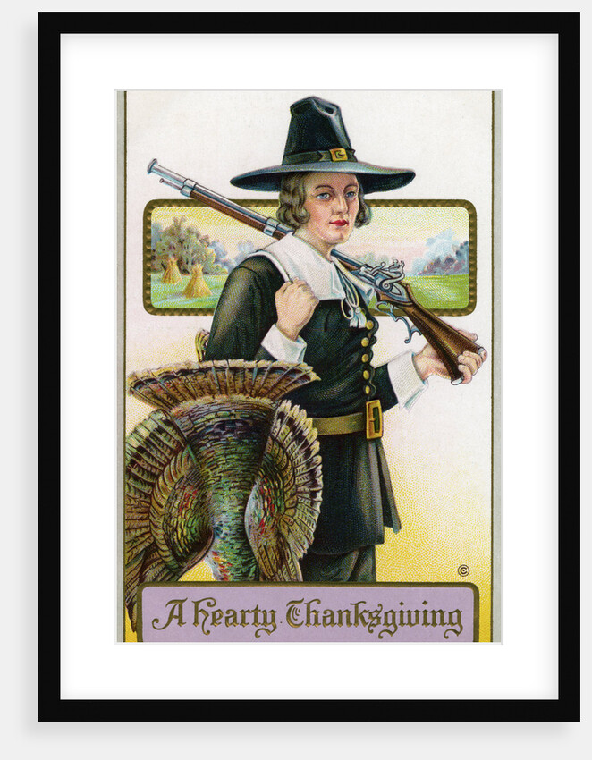 A Hearty Thanksgiving Postcard by Anonymous