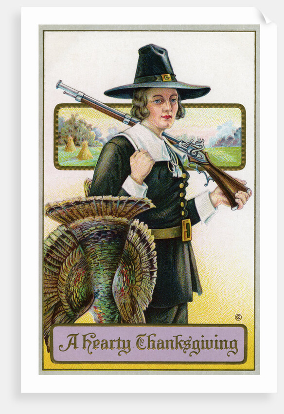 A Hearty Thanksgiving Postcard by Anonymous