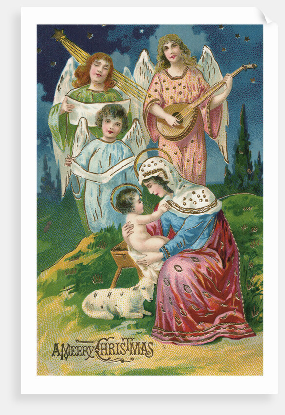 A Merry Christmas Postcard by Anonymous