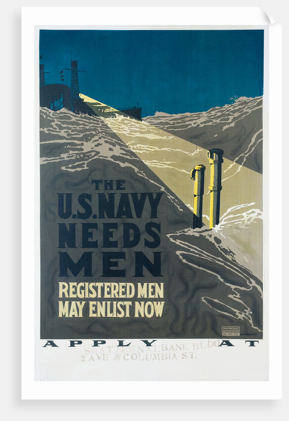 The U.S. Navy Needs Men Poster by Raymond Bannister