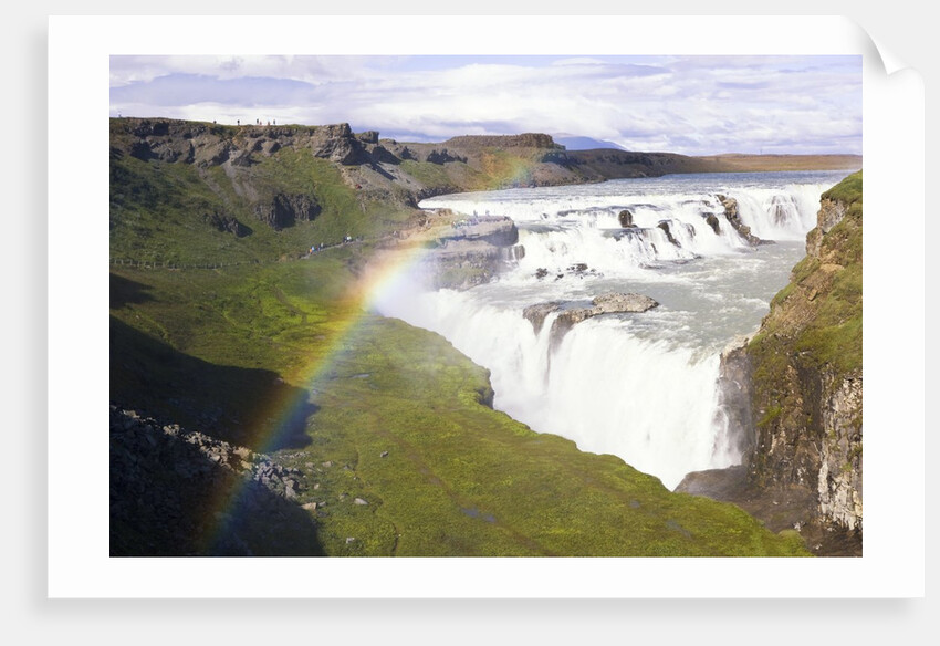 Rainbow over Gulfoss Waterfall by Anonymous