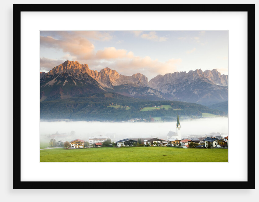 Fog over Mountain Village by Anonymous