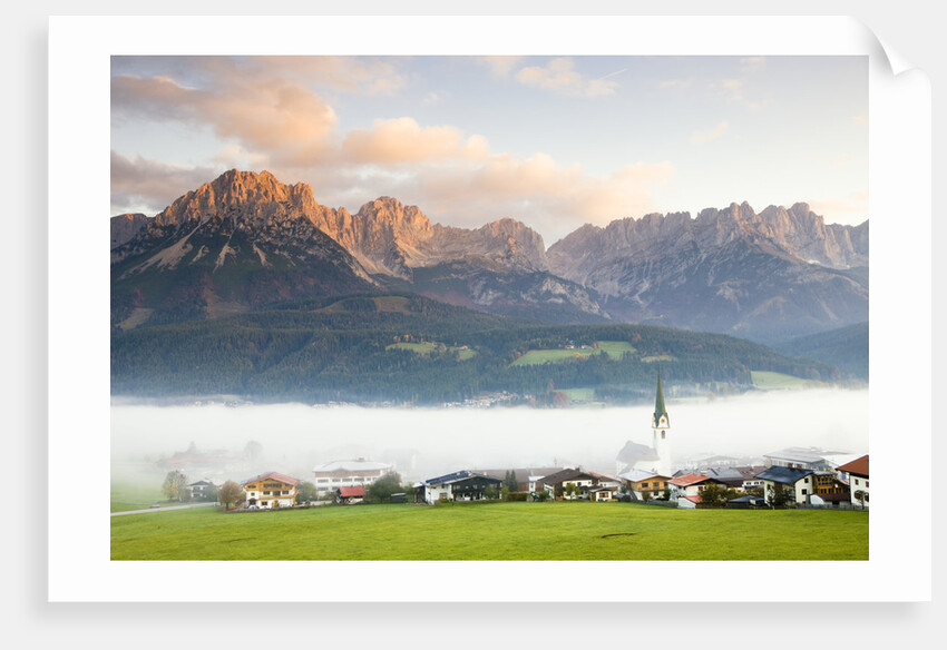 Fog over Mountain Village by Anonymous