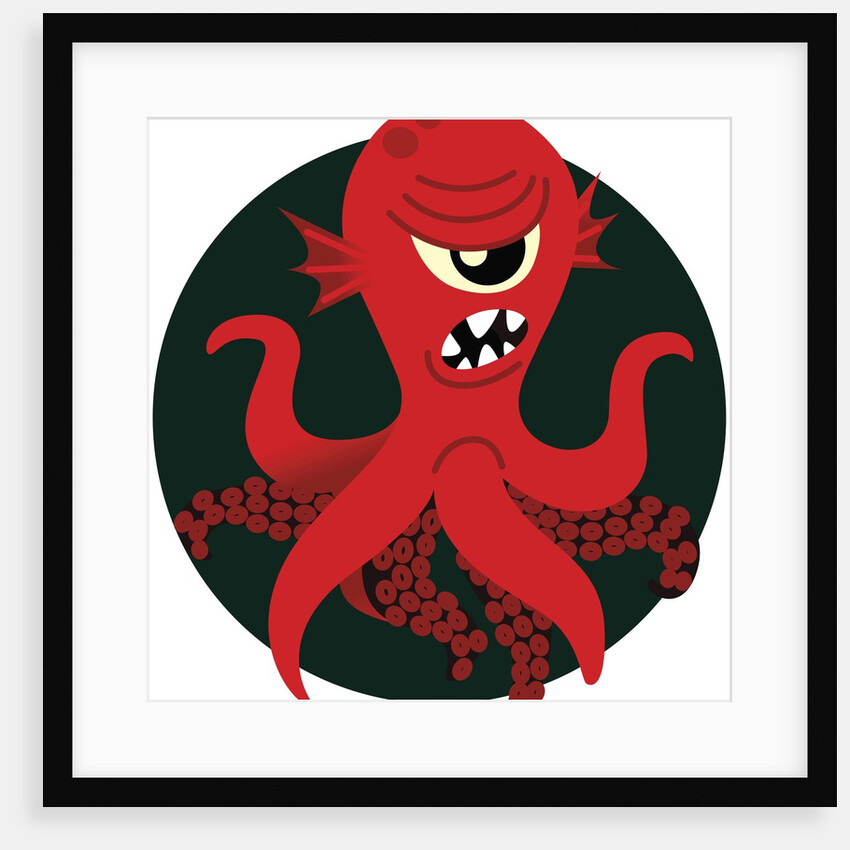 Red Octopus Monster by Anonymous